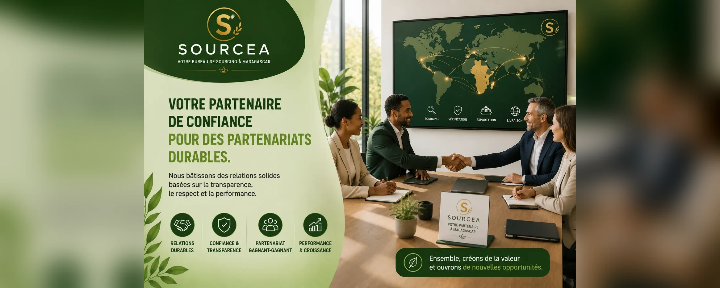 Votre partenaire de confiance pour des partenariats durables — SOURCEA